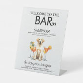 Gelbe Labrador Bar Sockelschild (Vorderseite)