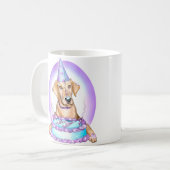 Gelbe Labrador Cake Face Birthday Kaffeetasse (Vorderseite Links)