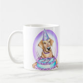 Gelbe Labrador Cake Face Birthday Kaffeetasse (Links)