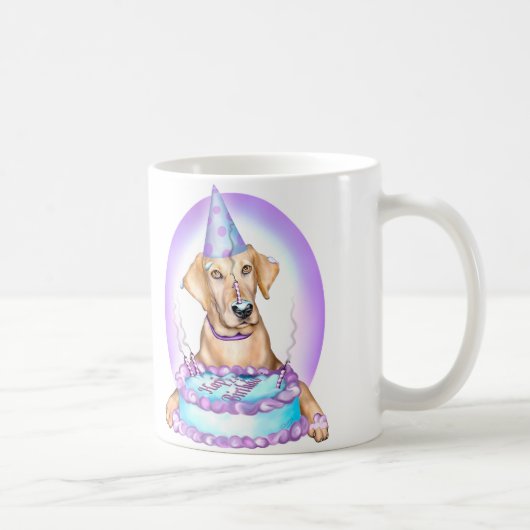 Gelbe Labrador Cake Face Birthday Kaffeetasse (Rechts)