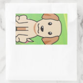 gelbe Labrador Cartoon Rechteckiger Aufkleber (Tasche)