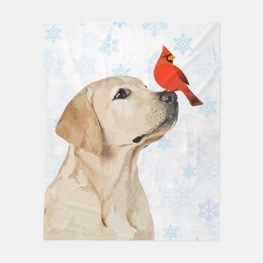 Gelbe Labrador Christmas Dog Labrador Fleecedecke (Vorderseite)