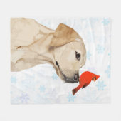 Gelbe Labrador Christmas Dog Labrador Fleecedecke (Vorderseite (Horizontal))