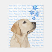 Gelbe Labrador Christmas Dog Labrador Fleecedecke (Vorderseite)