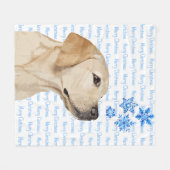 Gelbe Labrador Christmas Dog Labrador Fleecedecke (Vorderseite (Horizontal))