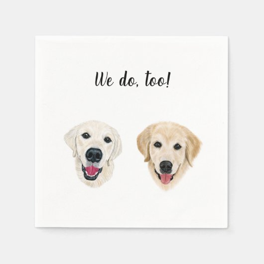 Gelbe Labrador Custom Cocktail Napkin Serviette (Vorderseite)