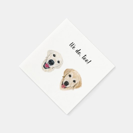 Gelbe Labrador Custom Cocktail Napkin Serviette (Ecke)