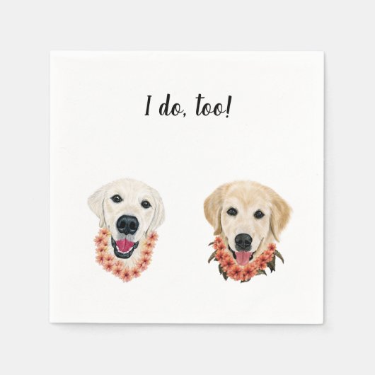 Gelbe Labrador Custom Cocktail Napkin Serviette (Vorderseite)
