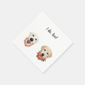 Gelbe Labrador Custom Cocktail Napkin Serviette (Ecke)