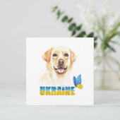Gelbe Labrador der Ukraine und Schmetterlingsplatz Karte (Stehend Vorderseite)