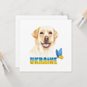 Gelbe Labrador der Ukraine und Schmetterlingsplatz Karte (Vorderseite/Rückseite Beispiel)