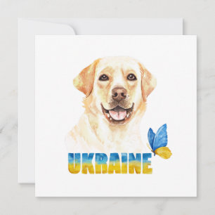 Gelbe Labrador der Ukraine und Schmetterlingsplatz Karte