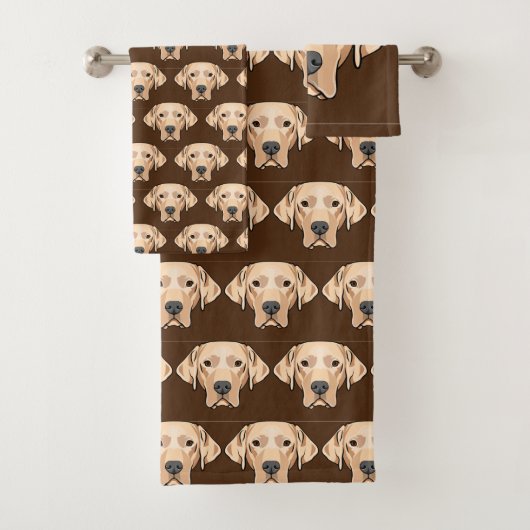 Gelbe Labrador Dog Design Badetuch Set (Insitu)