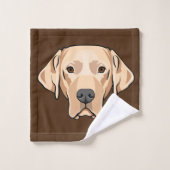 Gelbe Labrador Dog Design Badetuch Set (Waschlappen)