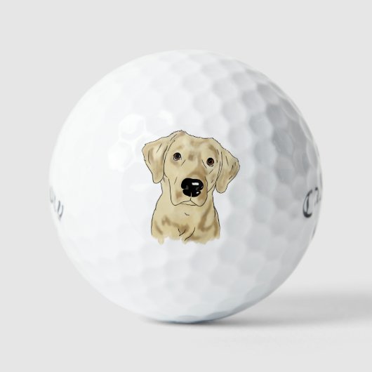 Gelbe Labrador Dog Golfball (Vorderseite)