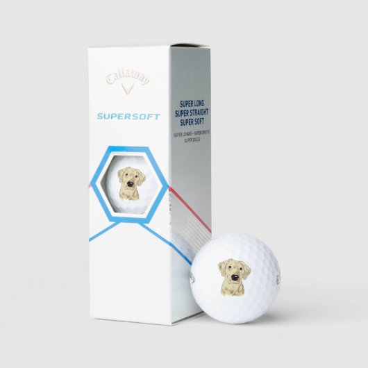 Gelbe Labrador Dog Golfball (Verpackung)