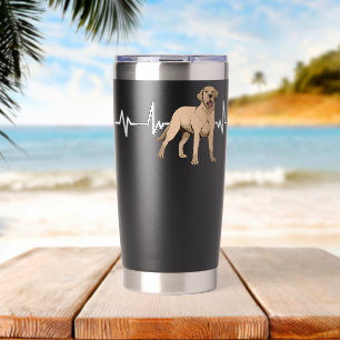 Gelbe Labrador Dog Heartbeat EKG Heart Rate Gelbe Thermobecher