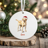 Gelbe Labrador Dog Personalisiert Weihnachten Keramik Ornament