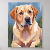 Gelbe Labrador Dog Pet Malerei Art Poster Drucken (Vorne)