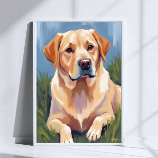 Gelbe Labrador Dog Pet Malerei Art Poster Drucken