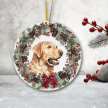 Gelbe Labrador Dog Pinecone Personalisiert