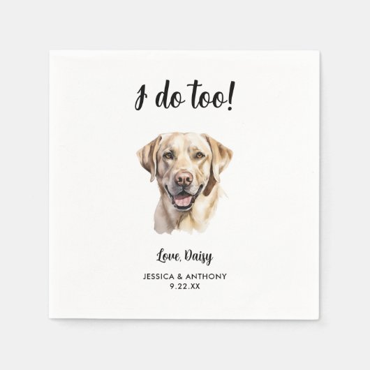 Gelbe Labrador Dog Wedding Serviette (Vorderseite)