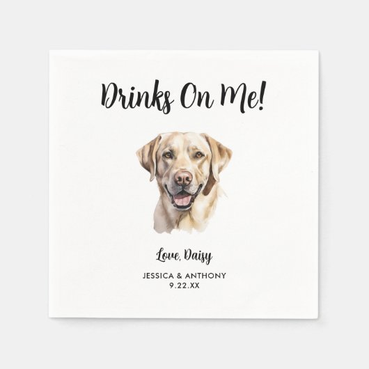 Gelbe Labrador Dog Wedding Serviette (Vorderseite)