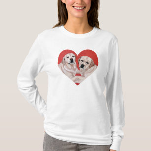 Gelbe Labrador-Duo-Malerei T-Shirt