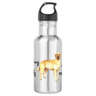 Gelbe Labrador Edelstahlflasche