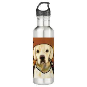 GELBE LABRADOR EDELSTAHLFLASCHE