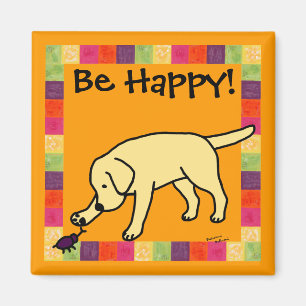 Gelbe Labrador Friendly Cartoon Labrador Magnet