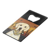 GELBE LABRADOR GELDBEUTEL FLASCHENÖFFNER (Rückseite Schrägansicht)