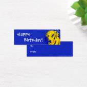 Gelbe Labrador - Geschenkmarke - "Archie" (Schreibtisch)