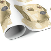 Gelbe Labrador Geschenkpapier (Rolleneckpunkt)