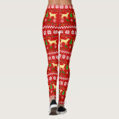 Gelbe Labrador-Geweih-hässliches Weihnachtsmuster Leggings (Rückseite)