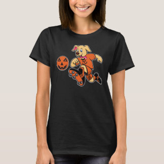 Gelbe Labrador Golden Retriever Hund Halloween Fuß T-Shirt