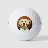 GELBE LABRADOR GOLFBALL (Vorderseite)