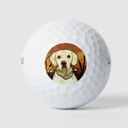 GELBE LABRADOR GOLFBALL (Vorderseite)