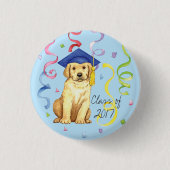 Gelbe Labrador Graduate Button (Vorderseite)