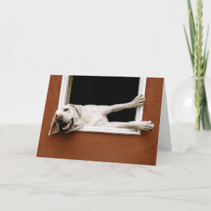 Gelbe Labrador-Grußkarte Karte