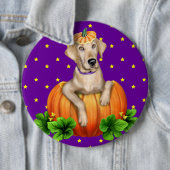 Gelbe Labrador Halloween Labr-O-Lantern Button (Beispiel)
