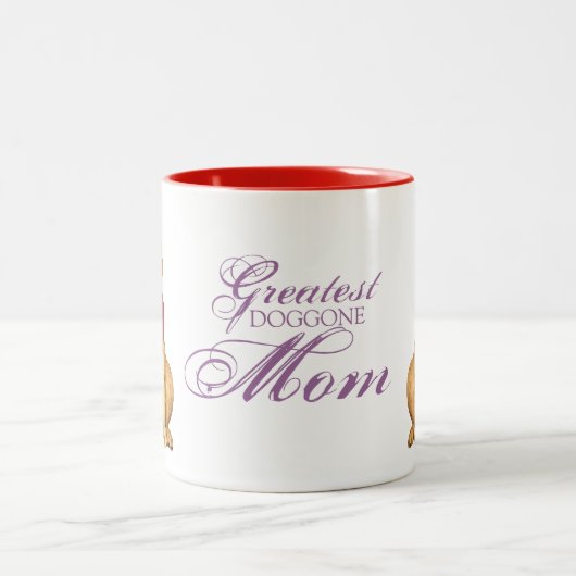 Gelbe Labrador Herzstück Mama Zweifarbige Tasse (Mittel)