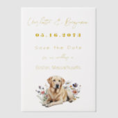 Gelbe Labrador Hund und Wildblumen Save the Date Pergament Einladungen (Vorderseite)