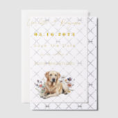 Gelbe Labrador Hund und Wildblumen Save the Date Pergament Einladungen (Versetzt (Einladung))