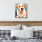 Gelbe Labrador Hunde Pet Malerei Leinwanddruck (Insitu (Schlafzimmer))