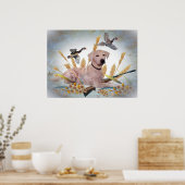 Gelbe Labrador Hunts Ducks Print Poster (Küche)