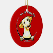 Gelbe Labrador ist alles über mich Keramik Ornament (Rechts)