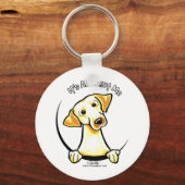 Gelbe Labrador ist alles über mich Schlüsselanhänger (Vorderseite)