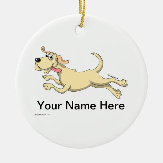 Gelbe Labrador Keramik Ornament (Vorne)