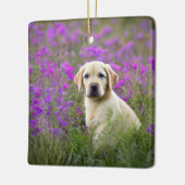 Gelbe Labrador Keramikornament (Links)